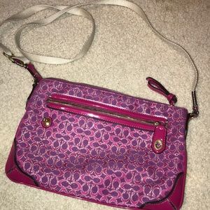 COACH pink & purple crossbody purse